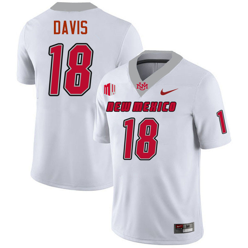 Ryan Davis UNM Lobos Jersey,New Mexico Lobos Football Jersey,Uniforms-White